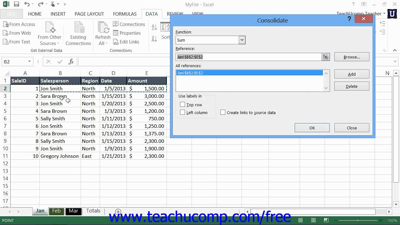  Excel 2013 Tutorial Consolidating Data Microsoft Training Lesson 19 1 YouTube