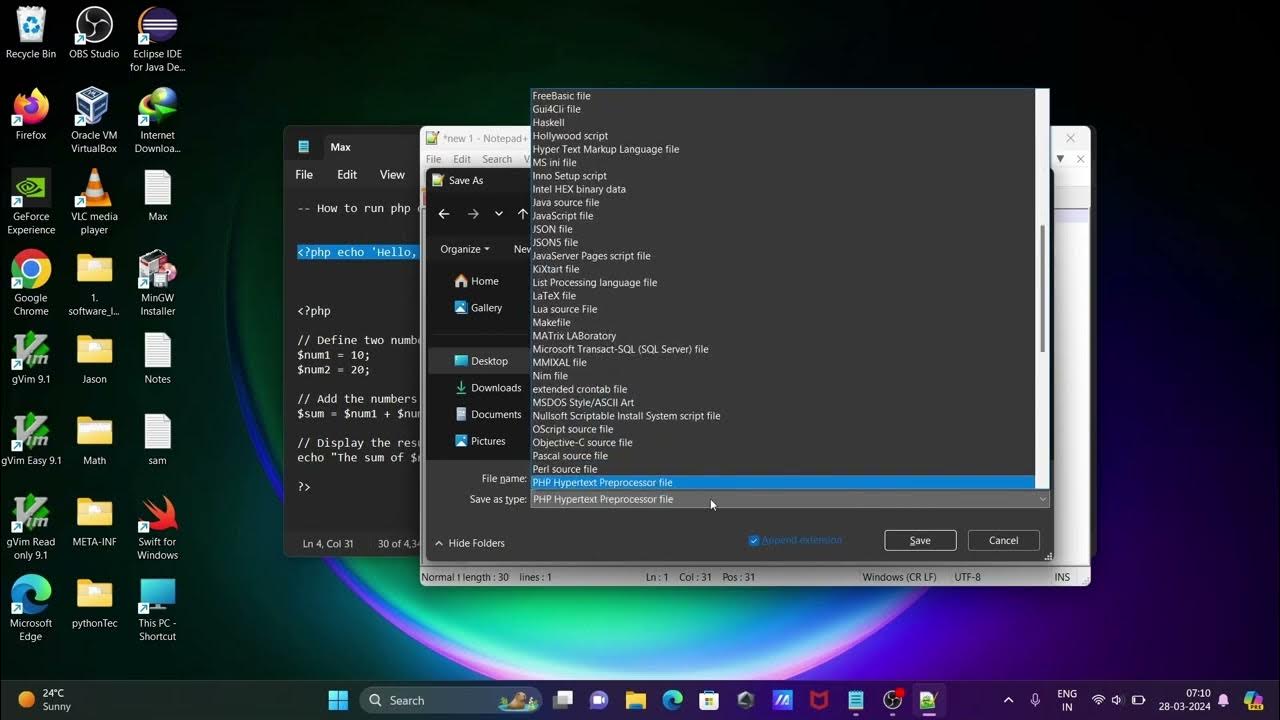 How to run php in Notepad++ - YouTube