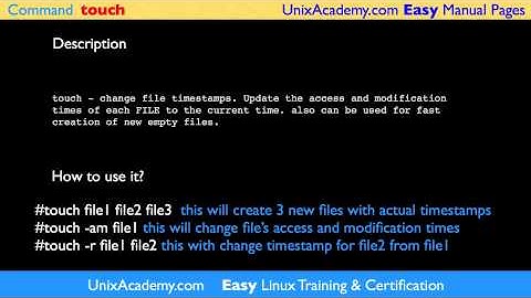 touch Linux UNIX command Easy Man Manual pages by UNIX Academy unixacademy.com