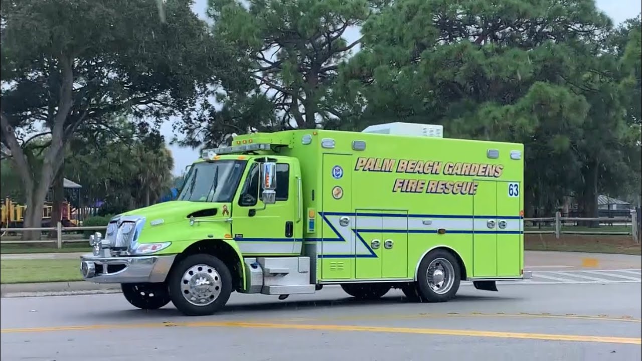 Palm Beach Gardens Fire Rescue Spare Rescue 63 Transporting and Saying