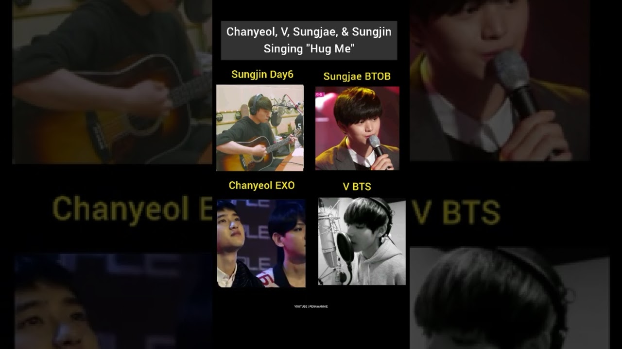 Chanyeol, V, Sungjae, Sungjin singing "Hug me"
