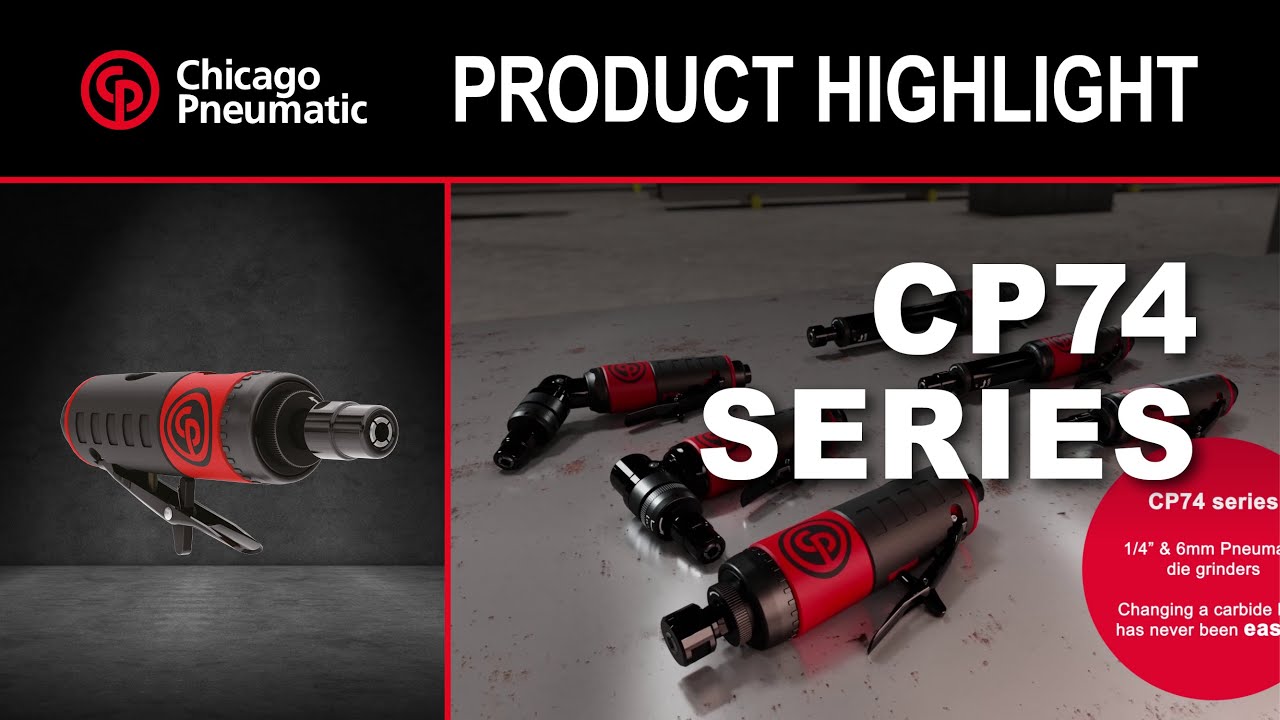 CP74 series (1/4” & 6mm pneumatic die grinders) - Changing a carbide burr  has never been easier! 