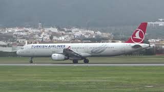 Love the engine sound! | Turkish Airlines A321 takeoff from Malaga Airport