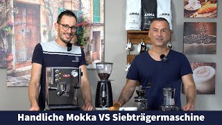 Espresso gegen Handliche Moka vs. Power-Siebträgermaschine!