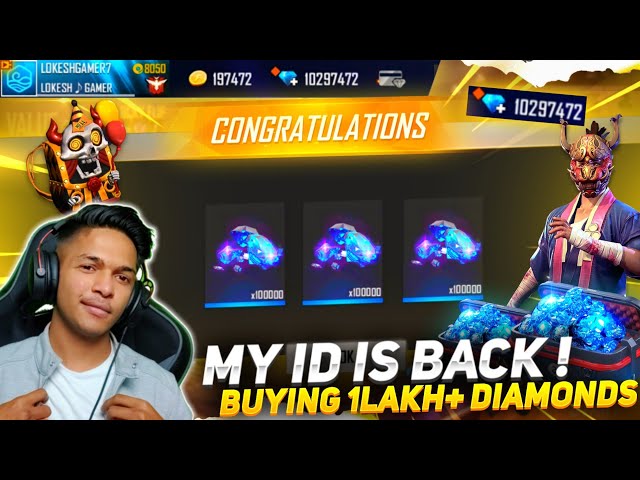 Wasting All Diamond Of Lokesh Gamer💎 Id Hack Prank Global Top 1 Badges 😂  - Garena Free Fire 