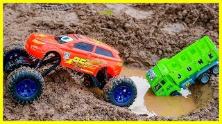 Lightning McQueen Rescue Construction Vehicles | Fire Truck, Dump Truck, Garbage Truck | Toy For Kid