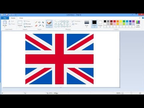 How to draw England flag| on ms paint - YouTube