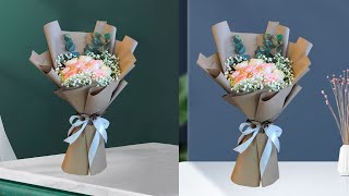 10 Pink roses wrapping easy tutorial. Flower Bouquet arrangement | Flower Bouquet arrangement