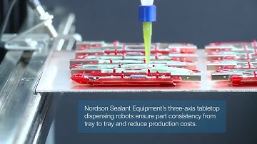 Automated potting and encapsulating of electronic assemblies with meter mix and dispensing equipment