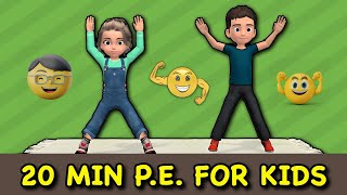 20 min p e power up fun kids workout home