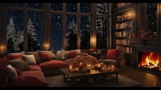 Ambience Christmas Jazz Music Relax in Living room Fireplace for Sleep - Jazz Music for Relax, Sleep