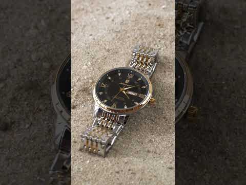 Чоловічий кварцовий годинник Hemsut Poedagar Deluxe, 2 ремінці, видео 5