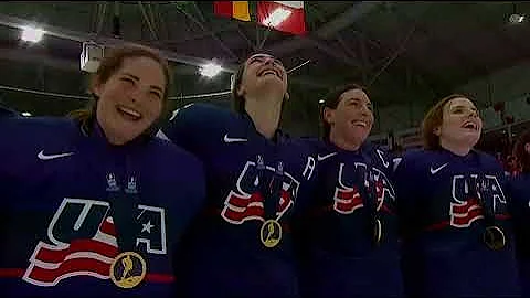 Team USA sings the National Anthem After Capturing Gold | 2023 Women's Worlds