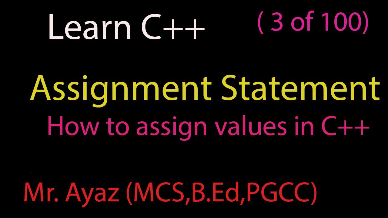 write a c assignment statement