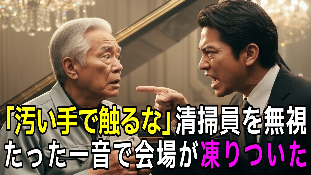 「清掃員が出しゃばるな！」ステージでピアノを弾こうとしてあざ笑われた72歳、鍵盤に触れた瞬間…会場が凍りついた【感動する話】【朗読】