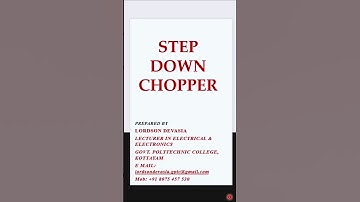 Operation of Step Down Chopper | Power Electronics | Malayalam #electronicsdiy  #powerelectronics