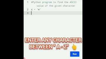 Simple code to Find ASCII Value of Character using Python ⚡ #education #pythontutorial #shorts
