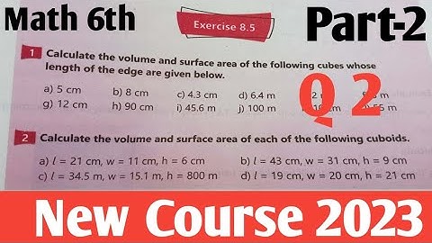 Class 6th Maths Exercise 8.5 New course 2023 kpk and punjab | Ex 8.5 Math 6th SNC 2023 Part-2