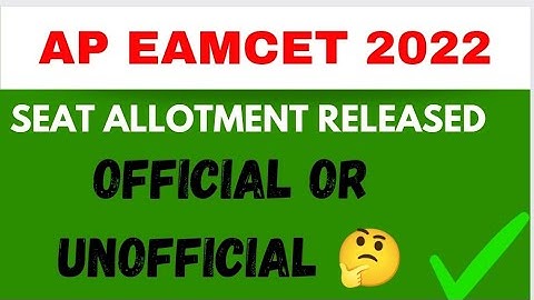 AP EAMCET SEAT ALLOTMENT RELEASED UNOFFICIAL BUT OFFICIAL#apeamcet #apeamcetcounsellingprocess