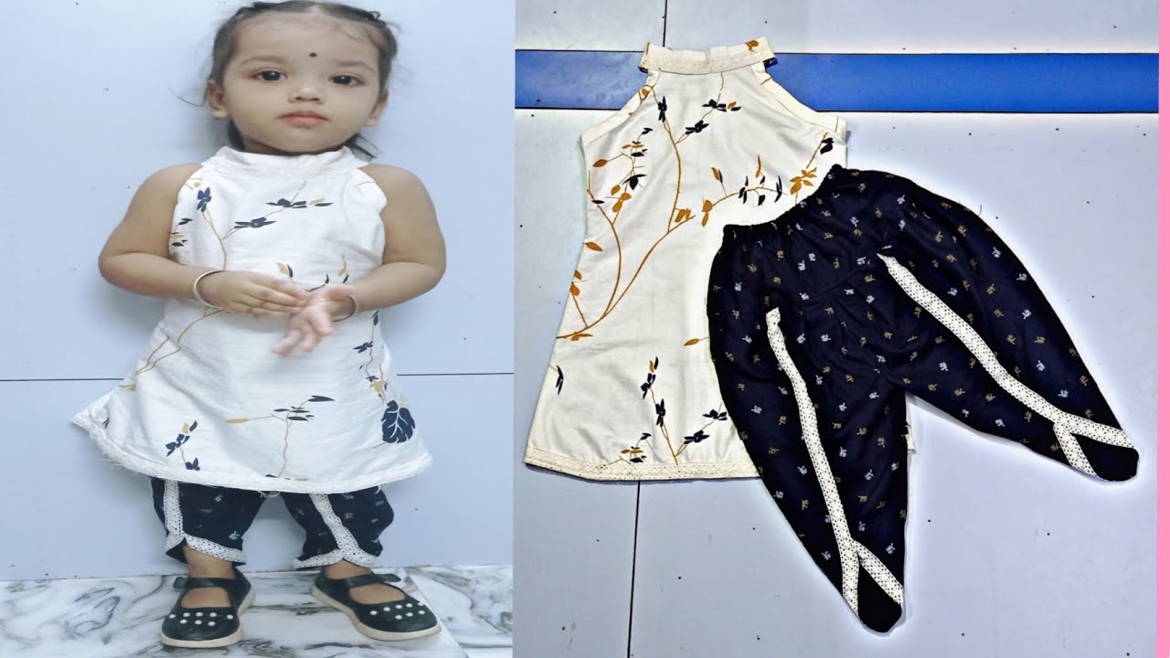 kids a line top with tulip salwar cutting and  stitching /2 - 3 years old Baby girl dress