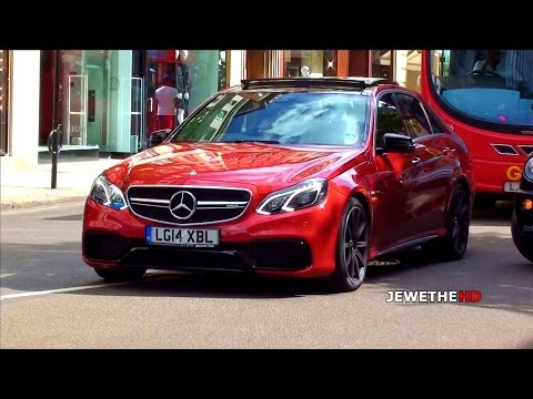 RED 2013 Mercedes-Benz E63 AMG In London! Exhaust Sounds!