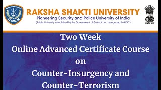 Inaugural Session of Advanced Certificate Course | Counter Insurgency and Counter Terrorism