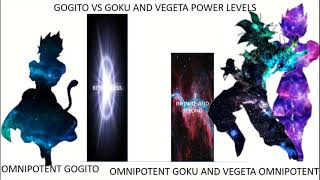 Gogito Vs Goku And Vegeta Power Levels