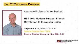 Fall 2025 Course Preview: HST 104: Modern Europe – French Revolution to European Union