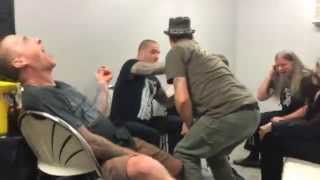 Dave Brockie, DOWN, & Satyricon backstage Slayer jam Soundwave 2014