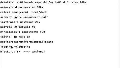 how to create tablespace with examples