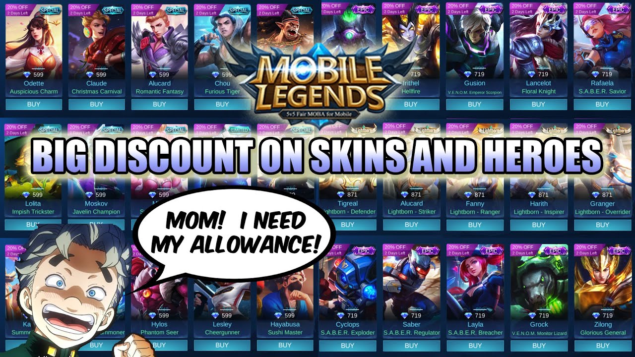 HUGE 72 HOUR SALE IN MLBB - DISCOUNT ON ALL SKINS AND HEROES - YouTube