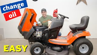How to change oil on a Husqvarna lawn mower YTH