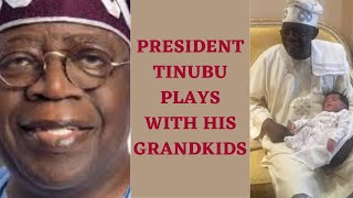 PRESIDENT BOLA TINUBU PLAYS WITH HIS GRANDCHILDREN #tinubu #seyitinubu