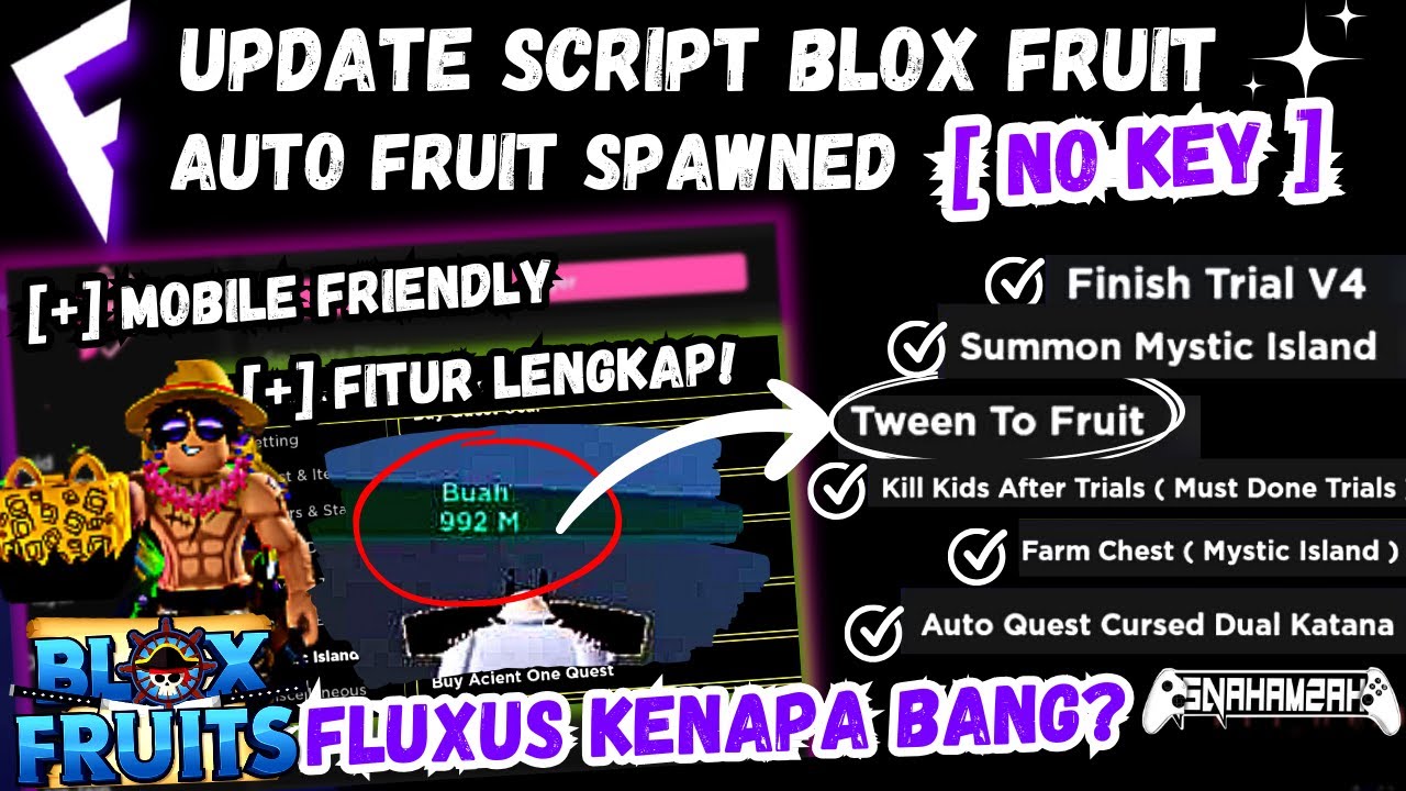 UPDATE ] BLOX FRUIT SCRIPT NO KEY, RACE V4, AUTO FRUIT SPAWN, EZ SUMMON  MIRAGE ISLAND!