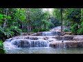 Beautiful Cascade Waterfall in Thailand Nature 4k. Flowing Water Sounds, White Noise for Sleeping.