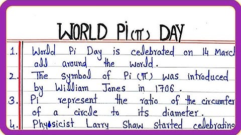 World Pi Day 10 Lines essay in English | Mathematics Day