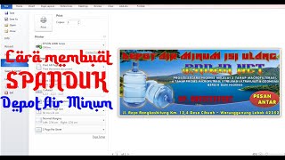 #RADJANET || CARA MEMBUAT SPANDUK DEPOT AIR MINUM ISI ULANG GALON DI MS WORD