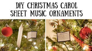 Diy Christmas Carol Sheet Music Book Ornaments