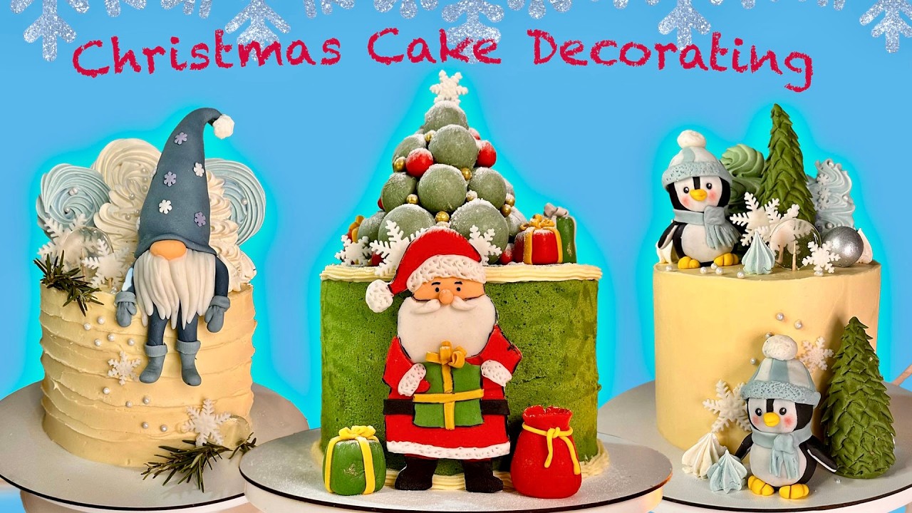 Christmas Cake Decorating Ideas/ Beginner Friendly!