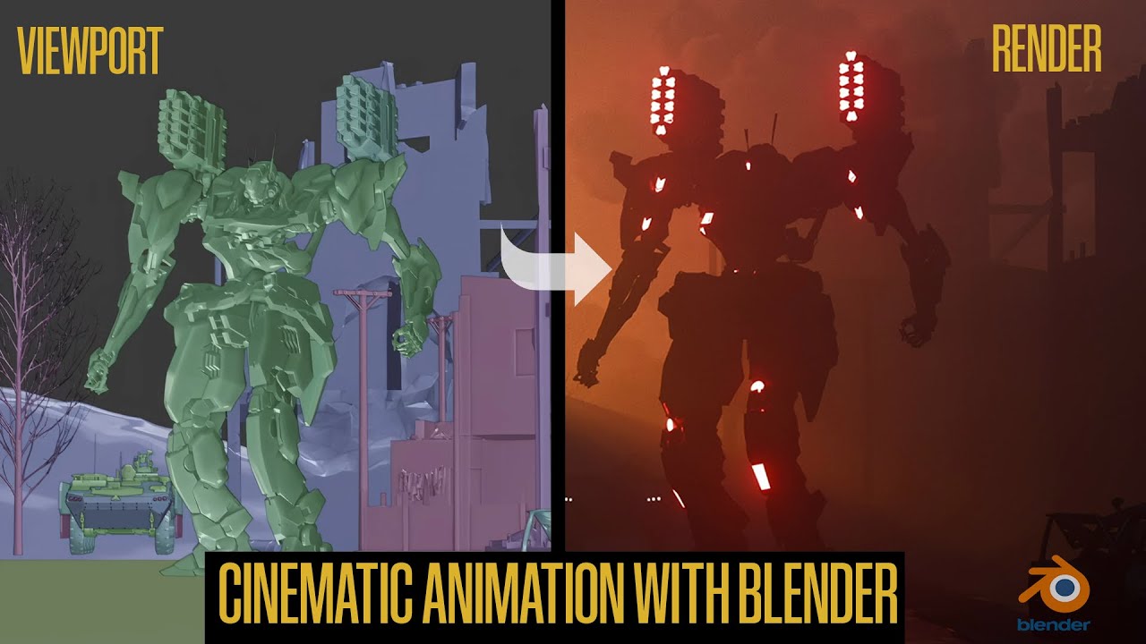 Cinematic Sci-Fi Render With Blender (Armored Core Mech)