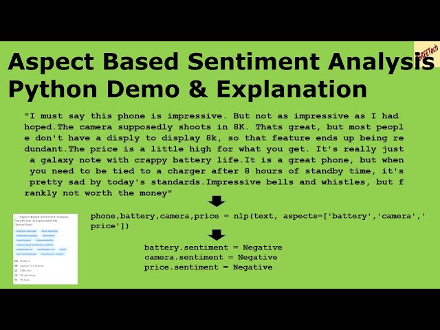 Aspect Based Sentiment Analysis Python Demo & Explanation #NLP
