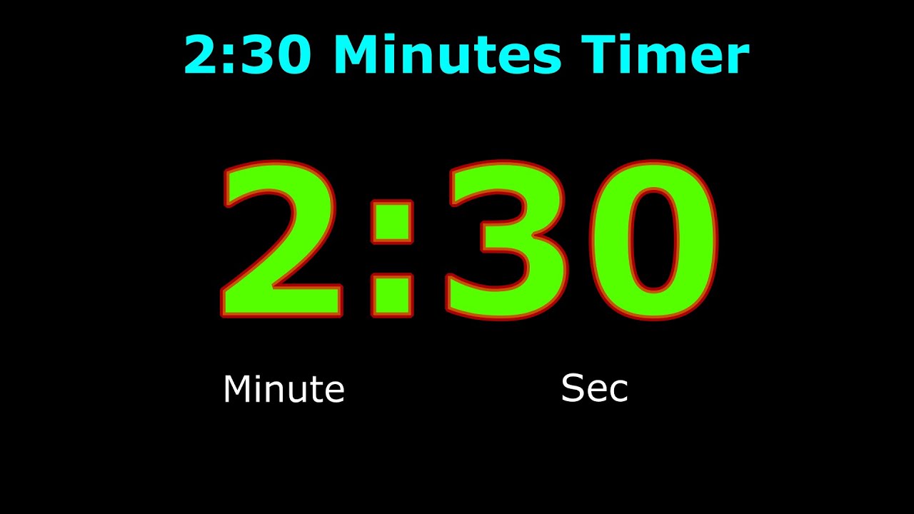 2:30 Minute Timer | Digital Clock | 2:30 Minute Alarm | 150 Seconds ...