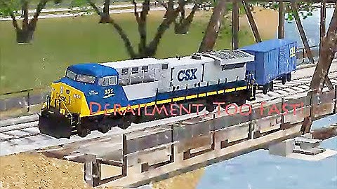 Train Sim - India Using GE AC4400CW in Rainy Day Got Derailment at Bridge Because Too Fast