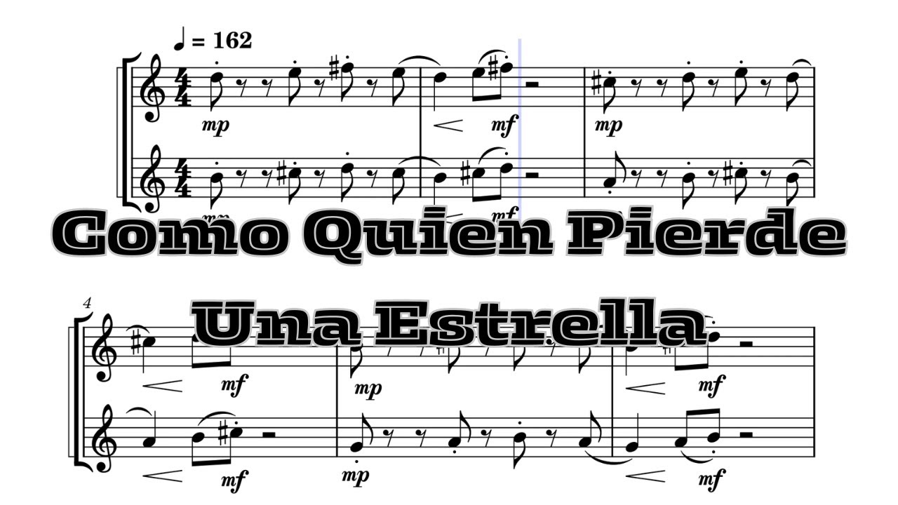Como Quien Pierde Una Estrella - Trumpet Transcription