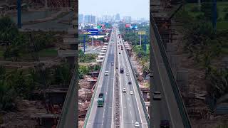 Mở rộng đường dẫn cao tốc HCM Long Thành ngày 27/04, các trụ cầu đã dần hình thành.