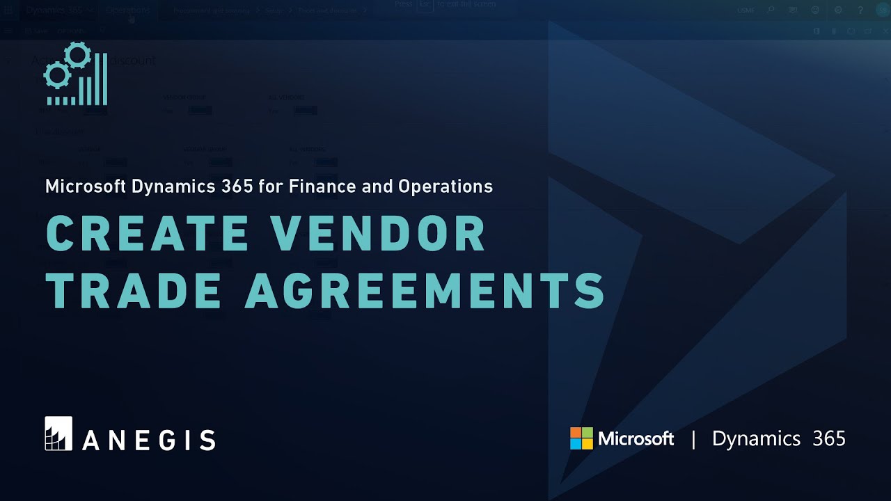 Microsoft Dynamics 365 for Finance and Operations: Create Vendor Trade ...