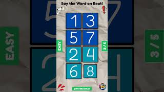 Say The Word on BEAT | Number Edition | EASY | Simple Numbers #shorts #rhythm #challenge