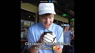 Clix raised $160k in 3 hours for charity 🥹❤️‍🩹