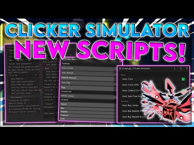 Clicker Simulator Script  AUTO CLICK, AUTO REBIRTH, AUTO EGGS & MORE! -  The #1 Source For Roblox Scripts