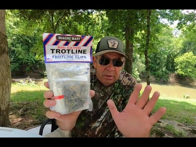 Magic Bait 100' Trotline With Hanger Head Type Clips 4/0 Fish Hooks Leader  Line